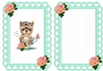 cute little yorkie in a teacup with roses and bow A5 insert