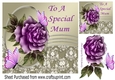 pretty purple rose with butterflies for a special mum