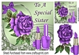 pretty purple rose with ladies accessories with bow for SISTER 8x8