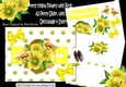 Pretty yellow flowers with birds A5 PENNY SLIDER mini kit