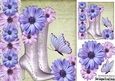 Boots with pretty purple flowers and butterflies 8x8