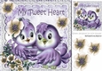 My Tweet Heart! with cute little purple birds and flowers 8x8