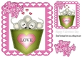 cute mice in a pocket of LOVE! in heart frame