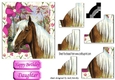 Lovely palomino horse with pink bow side stacker pyramids