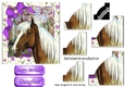 Lovely palomino horse with purple bow side stacker pyramids