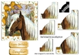 Lovely palomino horse with gold bow side stacker pyramids