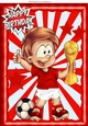 Im The champion footballer in red & white A4