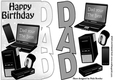 Dad your the best, in silver with Computer, mobile lots of Accessories over the edge