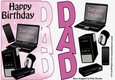 Dad your the best, in pink with Computer, mobile lots of Accessories over the edge