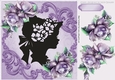 pretty purple roses with vintage silhouette lady 8x8