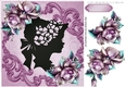 pretty pink roses with vintage silhouette lady 8x8