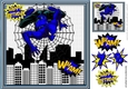 Spider Web Hero in blue in the city 8x8