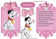 lovely black and white spotty dalmation with pink bow card front and insert