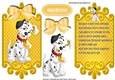 lovely black and white spotty dalmation with gold bow card front and insert
