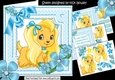 Puppy Love for a princess with blue bow and flowers 8x8 mini kit
