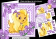 Puppy Love for a princess with purple bow and flowers 8x8 mini kit