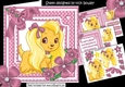 Puppy Love for a princess with pink bow and flowers 8x8 mini kit