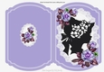 pretty cut and fold with vintage silhouette lady & roses in purple