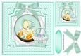 pretty liitle chick in turq bonnet on lace 8x8
