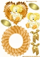 Little chick in yellow bonnet on frill rocker card