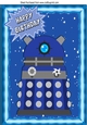 Blue Dalek, with stars in the sky A4