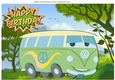 Toony Camper van in the meadow A4