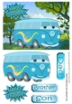  Blue Toony Camper van in the meadow A5