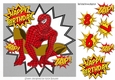 Super web hero in gold in funky silver frame 8x8