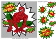 Super web hero in green in funky silver frame 8x8