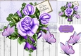 pretty lilac butterflies with lilac roses 8x8