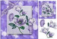 Pretty lilac magnolias with butterflies & bow 8x8