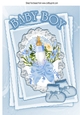 Blue for baby boy with bottle.bootees & bow on lace stackers A4