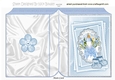 Blue for baby boy with bottle.bootees & bow on lace stackers folded book