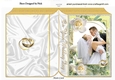 The wedding kiss, with cream roses & rings A5 Folded book