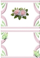 pink blush roses in art deco frame with butterflies A5 Insert