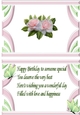 pink blush roses in art deco frame with butterflies A5 Insert with verse