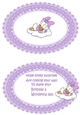 sweet dreams little duck in lilac on a cloud with bow A5 insert