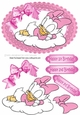 sweet dreams little duck in pink on a cloud with bow A5