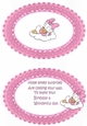 sweet dreams little duck in pink on a cloud with bow A5 insert