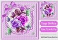 Floral pink shades on lace with butterflies and sparkle bow 8x8