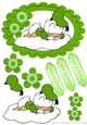 sweet dreams little duck in green hat on a cloud A5