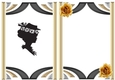 Classy silhouette lady in hat with roses in ornate frame A5 Insert