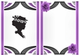 Classy silhouette lady in hat with purple roses in ornate frame A5 Insert