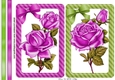 pretty cerise roses wth bows and borders card fronts