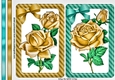 pretty gold roses wth bows and borders card fronts
