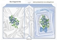 pretty blue flowers on lace with butterflies & bow A5 Folded book