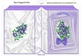 pretty lilac flowers on lace with butterflies & bow A5 Folded book