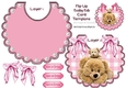 Lovely Cuddly bears on a gingham bib with pink bows