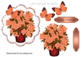 Pretty peach Hydrangeas in a vase with yellow butterflies