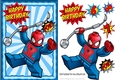 Box spider man in funky blue frame A5